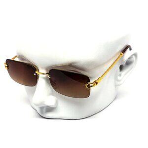 Men Sunglasses Brown Lens Retro Classic Trendy Retro Shades Gold‎ Metal Lentes
